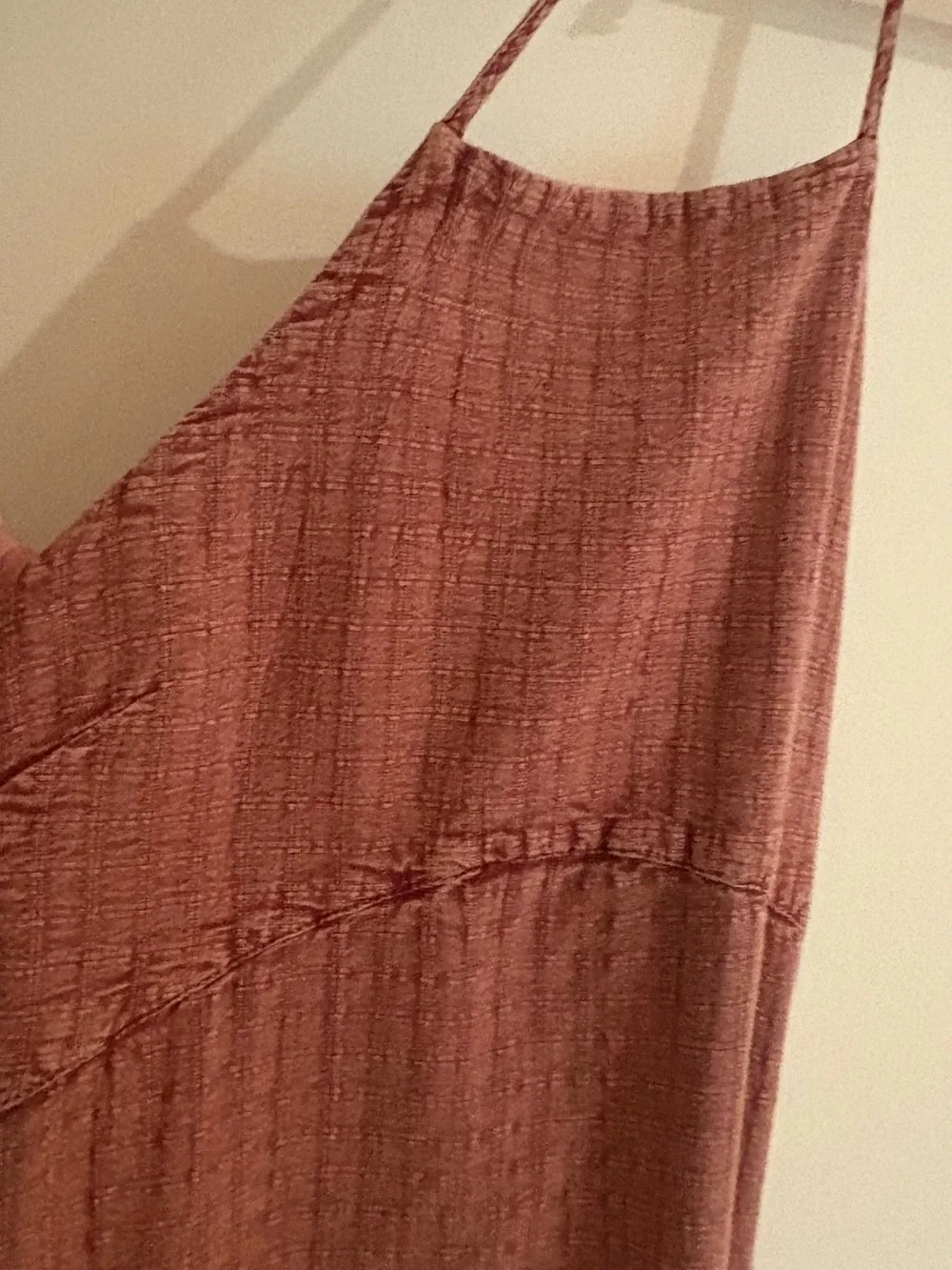 FREE PEOPLE S Small Mind Over Matter brick, red halter tie back maxi dress - Picture 7 of 9